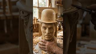 "Carving a Giant Charlie Chaplin Bust from Boxwood 🎩🎬 | Grand Scale Woodworking ASMR"