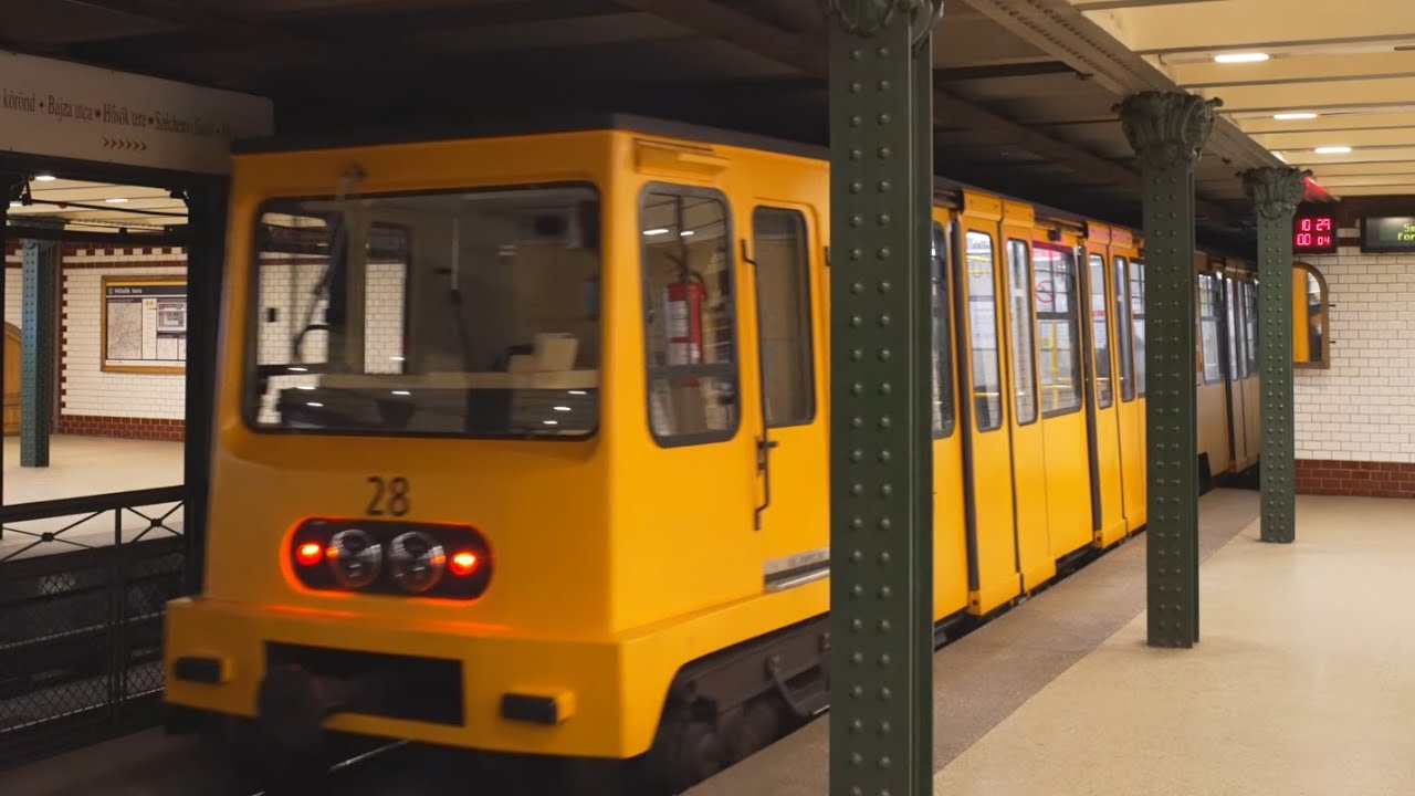 Hungary, Budapest, Metro ride from Bajza utca to Hősök tere