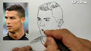 ASMR drawing cristiano ronaldo / cr7 , so satisfying video . how to draw ronaldo