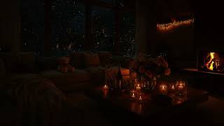 A Warm Cabin on a Cold Winter Night ❄️🔥 Soft Piano & Fireplace Sounds for Sleep screenshot 4