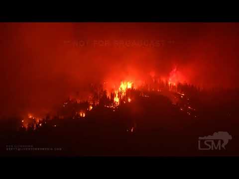 8-8-2021 Westwood, Ca Dixie Fire lights up night sky behind evacuated downtown