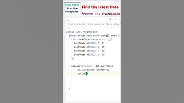 How to Find Latest Date in Java #Shorts #java #coding #programming