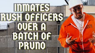 TULARE COUNTY JAIL INMATES RUSH OFFICERS OVER A BATCH OF PRUNO….THROWN OVER THE TIER 😳👀😵#crimes