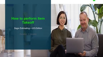Sage Estimating Perform Item takeoff