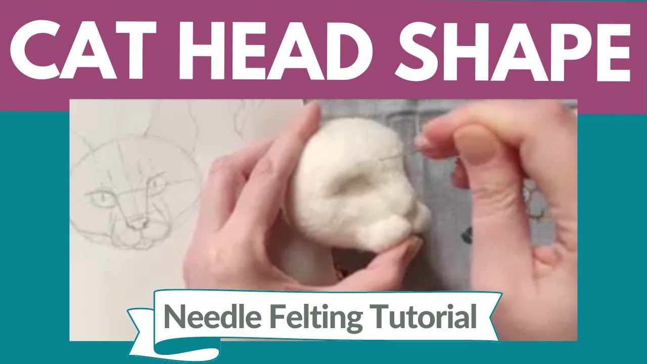 Needle Felted Cat Head Series Part 1 Needle Felting a Cat Head Shape