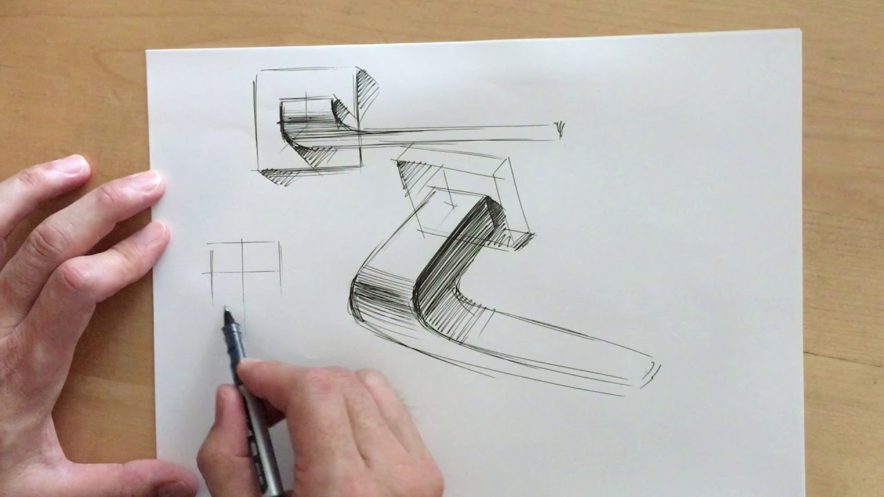 アイデアスケッチ表現演習(Idea sketch tutorial) 19（レバーハンドル2 