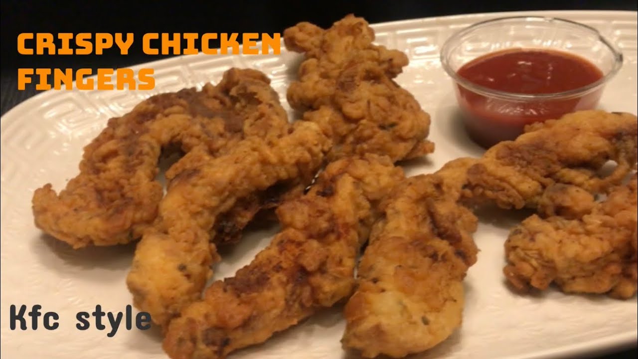 Crispy chicken fingers/ tenders/ strips/ fillets || KFC chicken recipe ...