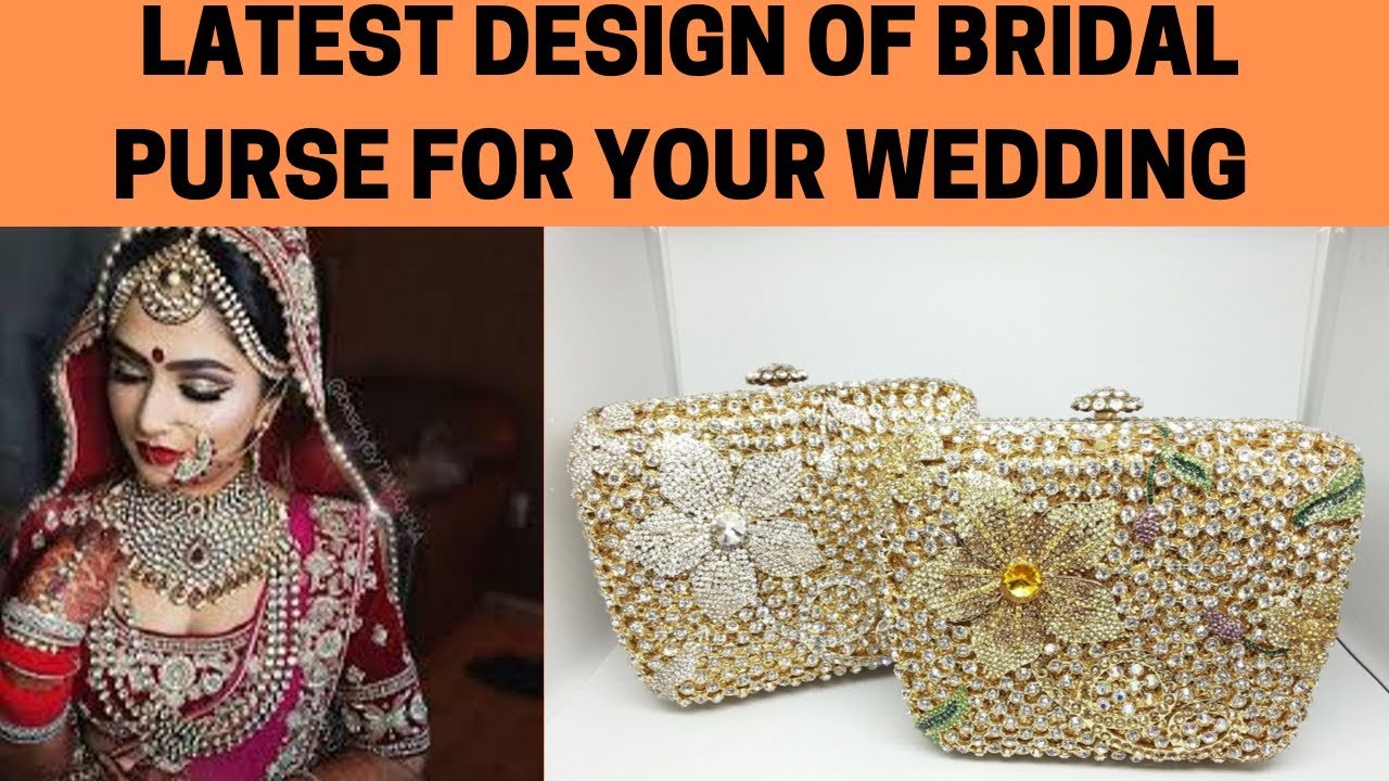 Handbags | Bridal Purse, Red Colour Golden Work | Freeup