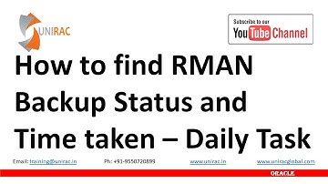 how to find the oracle rman backup status and time taken