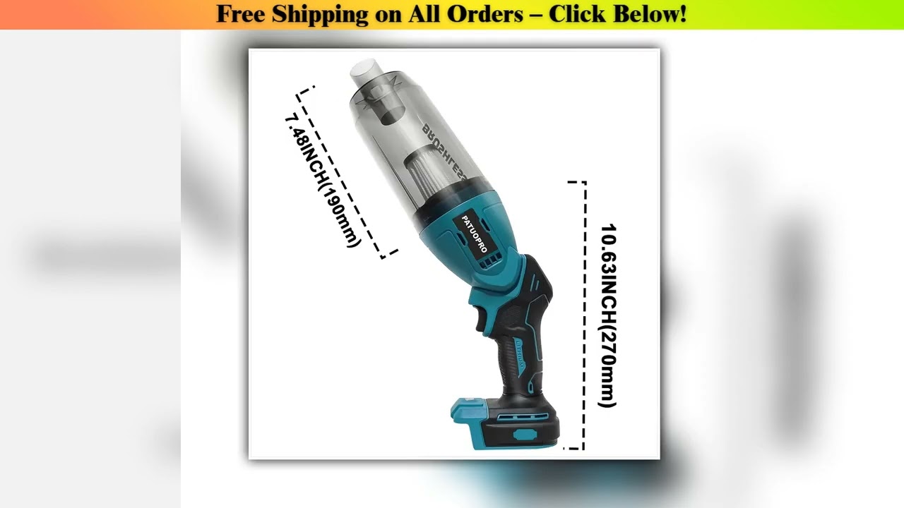 250W Brushless Electric Vacuum Cleaner 18V Dust Collector Rechargeable Cleaning Power Tools For