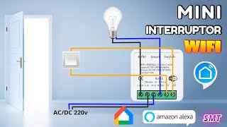 Interruptor WiFi inteligente, interruptor de pantalla táctil WiFi de un  solo círculo para Google 2 vías AC 100 a 250V, Smart Life APP Control  remoto