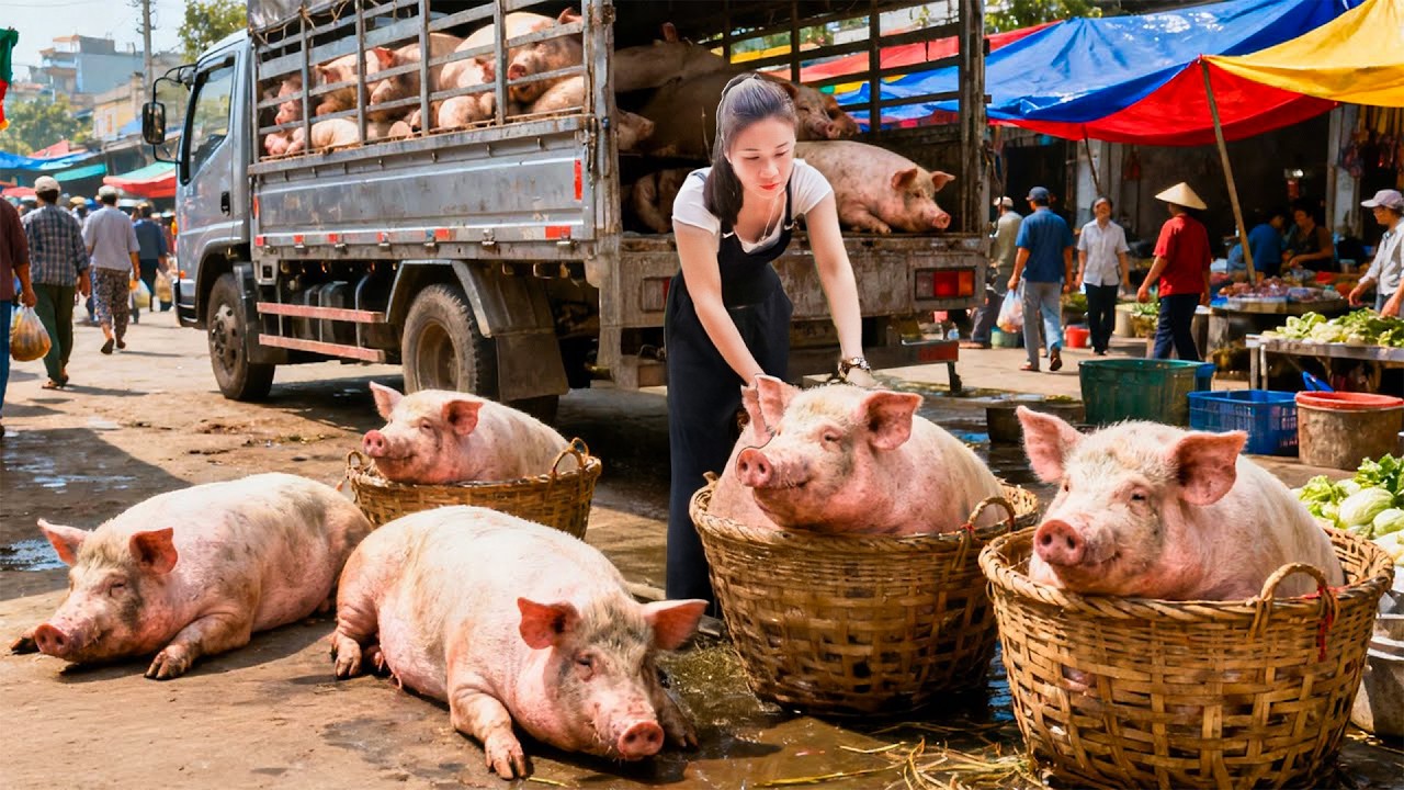 Selling a Herd of 80KG Pigs to Villagers After 180 Days of Farming | Farm Farm TV