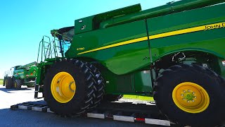 Brand New John Deere Combine Gets Delivered To Our Farm