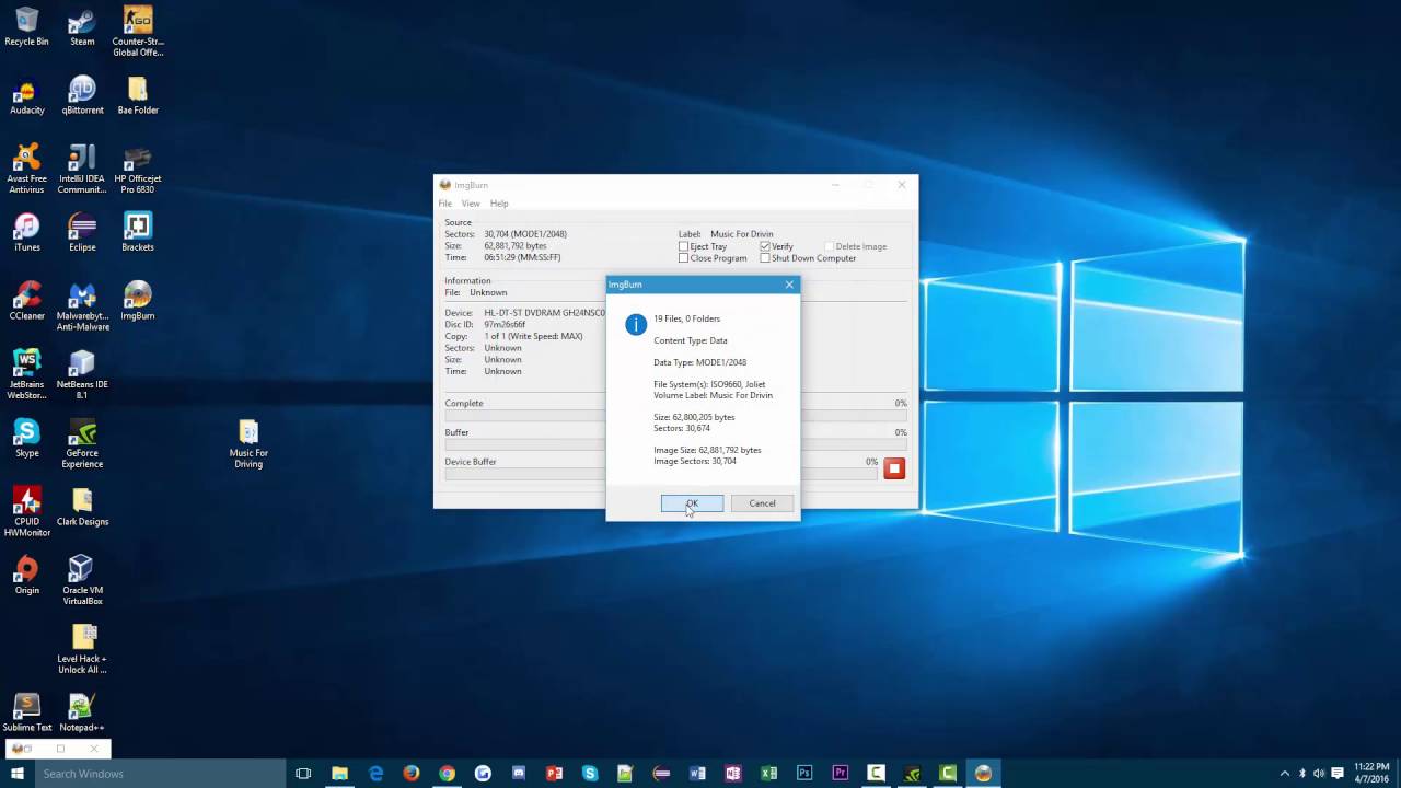 using windows 10 to burn music to cd