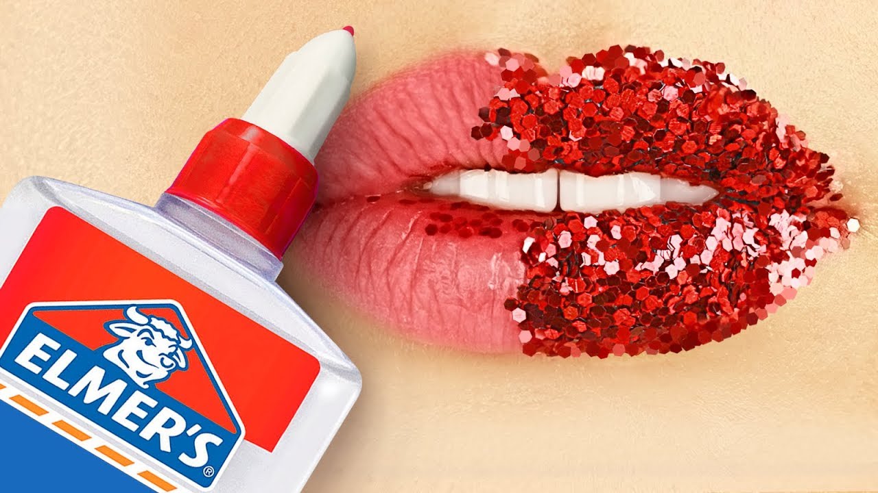 Make-Up Auftragen Mit Essen und Schulbedarf! Make-Up Challenge!