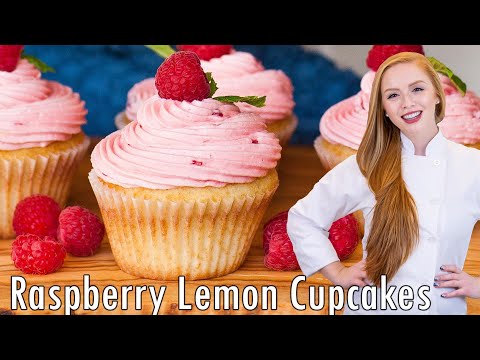 Raspberry Lemon Surprise Cupcakes