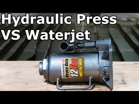 Hydraulic Press Cut In Half With 60,000 PSI Waterjet Destruction