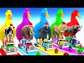 Paint Animals Duck,Tiger,Cow,Lion,Rabbit,Gorilla,Elephant,Dinosaur Fountain Crossing Animal Game Pi