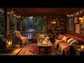 Cozy Porch On Rainy Days Soft Jazz Piano Fireplace Rain Sounds For Stress Relief 