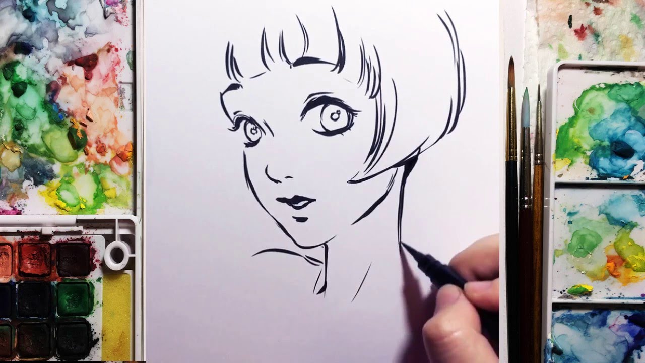 Brush Pen Speed Drawing Youtube