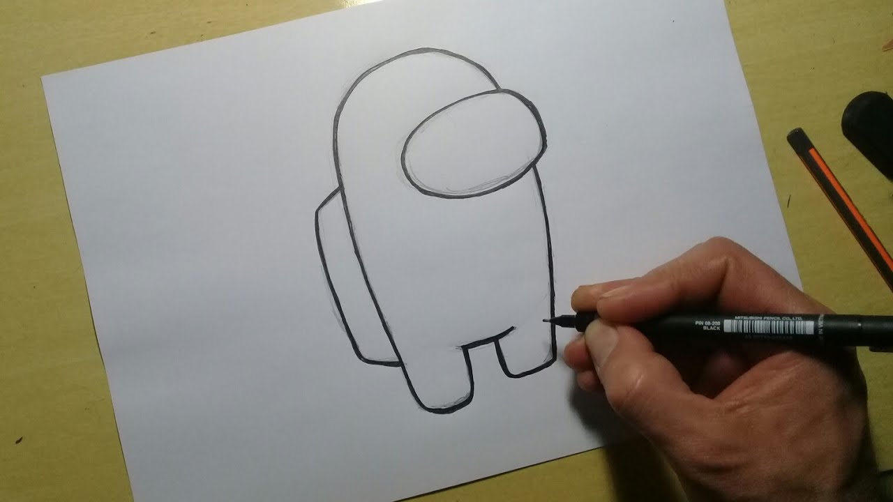 TUTORIAL COMO DESENHAR personagem de #AMONGUS passo a passo 