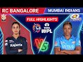 MI vs RCB full match highlights today || mahila ipl ki highlights || hayley Matthews batting