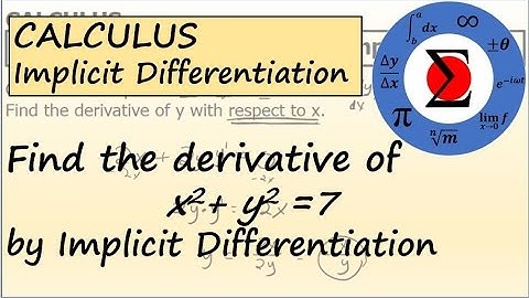 Calculus - Implicit Differentiation: A Basic Example #1
