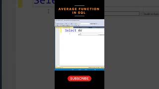 Use of Average Function in SQL #sql #sqlserver #shorts