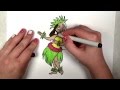 Learn How To Draw and Color A Hula Girl -- Part 2 -- iCanHazDraw!