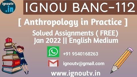 IGNOU BANC-112 Solved Assignment Jan 2022 [FREE] || IGNOU BSCANH || BANC-112 || IGNOU TV || IGNOU ||
