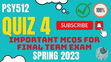 PSY512 | Gender issues in Psychology | QUIZ 4 MCQs | All Correct Answers | Live attempts | Exam Prep