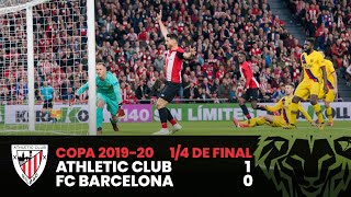 Resumen de la victoria por 1-0 en el partido disputado entre athletic
club y fc barcelona correspondiente a los 1/4 final copa del rey.
athlet...