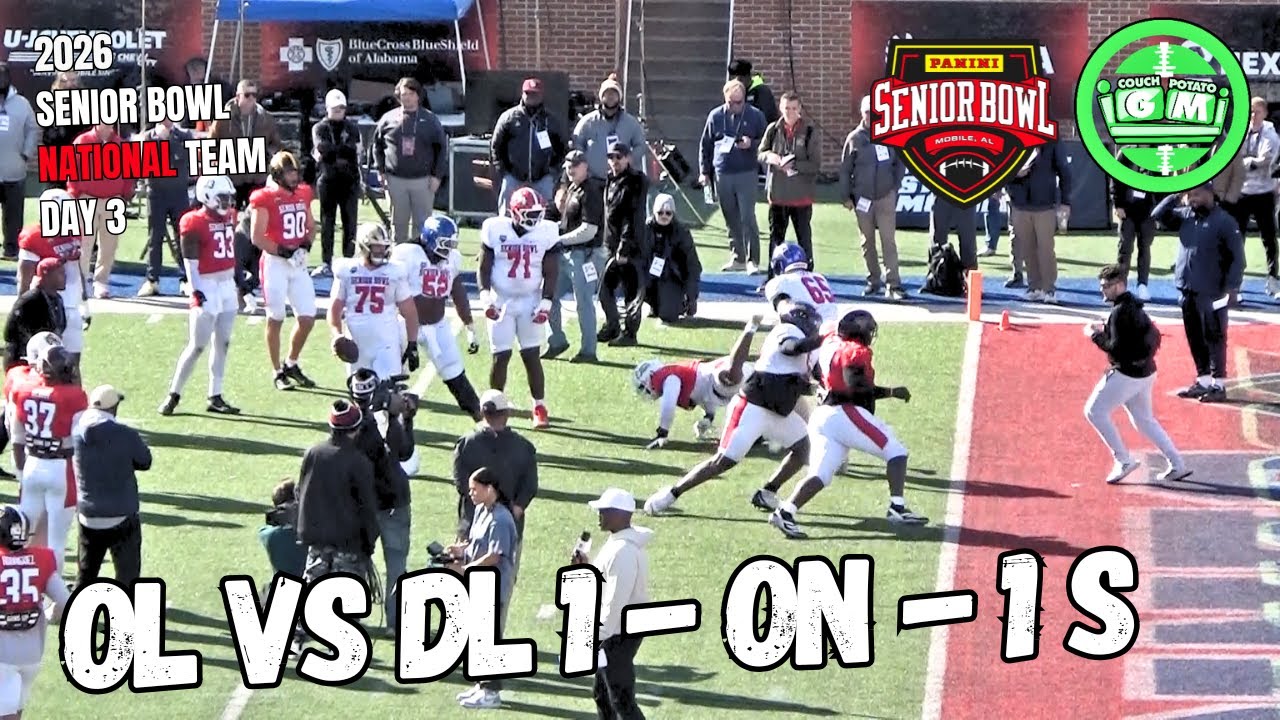 2026 Senior Bowl Day 3 | OL vs DL | National Team 1 on 1s