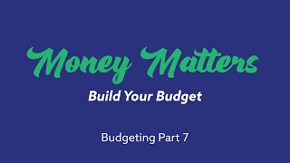 money matters build your budget