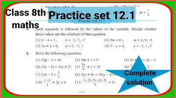 Practice set 12.1 Class 8th Maths | Equations in one variables 8 |simple method of equations solving