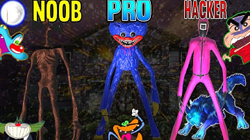 Noob vs Pro vs HACKER IN Monster PvP Arena I Oggy,jack,shinchan, Taplu And Paplu | Funny video |