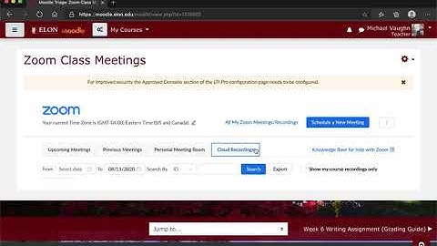 Accessing Zoom Recordings in Moodle