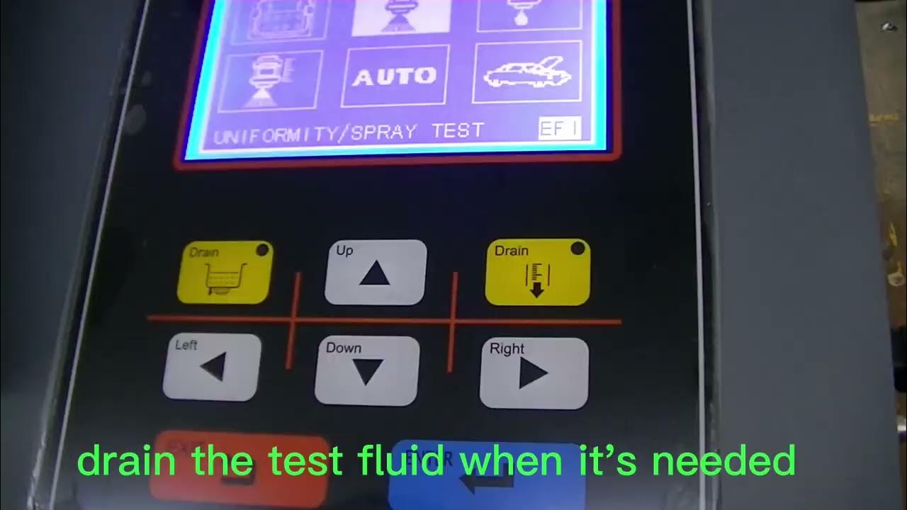 GDI injector test bench operation Step 3 Normal injector function