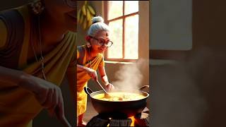 Grandmother is making paneer gravy for cow #ai #viral #cow #shorts #viralshorts #aivideo #viralstory