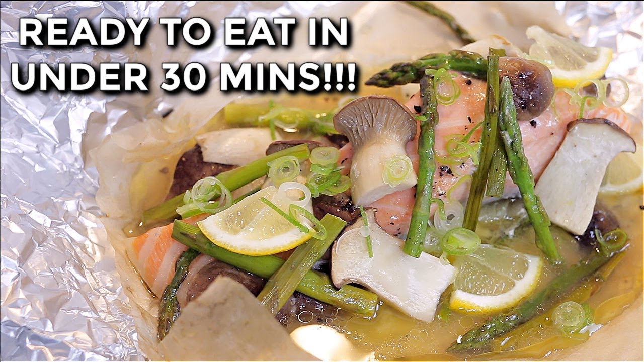 EASY JAPANESE BAKED SALMON, ASPARAGUS AND MUSHROOMS IN FOIL @Cooking with Chef Dai