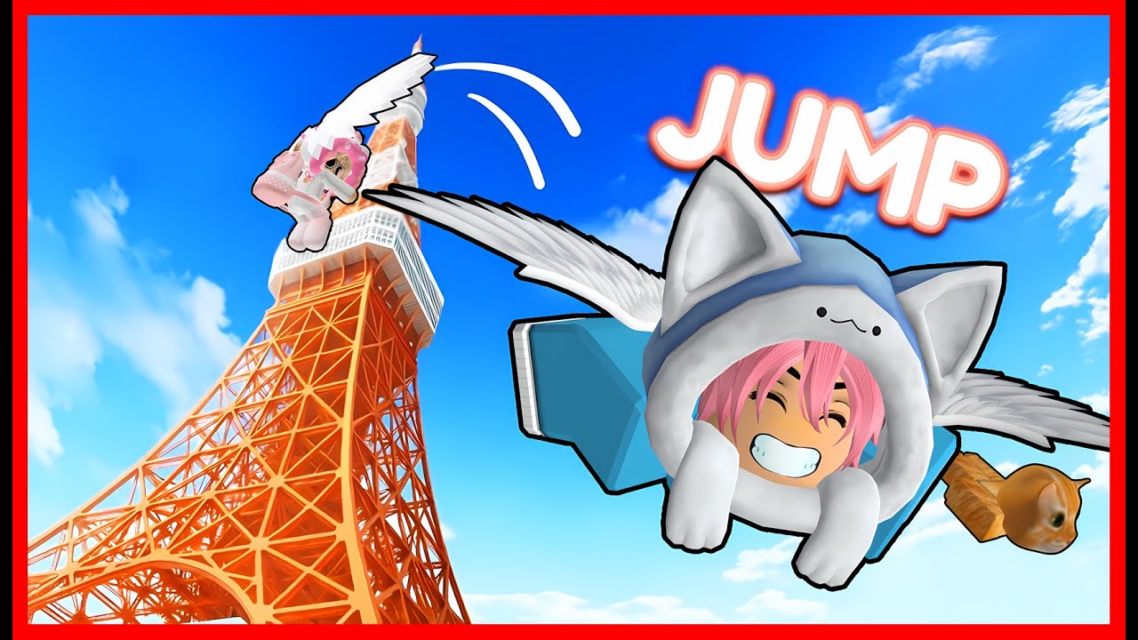 ATUN POMPOM & BOBA LONCAT DARI MENARA TERTINGGI DI TOKYO !! ROBLOX