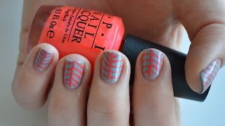 Festival nail art: neon stripes