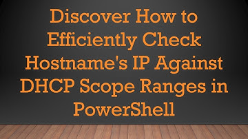 Discover How to Efficiently Check Hostname