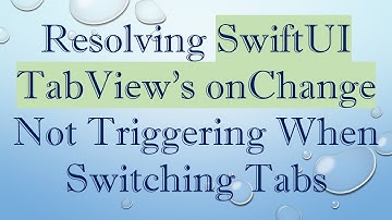 Resolving SwiftUI TabView