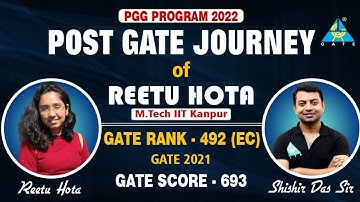 PGG Program 2022 | Post GATE Journey of Reetu Hota M.Tech IIT, Kanpur GATE Rank 492 (EC)