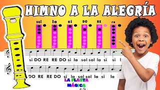 Video thumbnail of "HIMNO A LA ALEGRÍA en flauta/Notas del HIMNO DE LA ALEGRÍA en flauta dulce"
