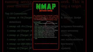 1-NMAP (Network Mapper)#toolset  #cybersecurity #cheatsheet #nmap #hackingattack
