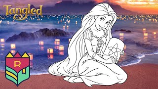 Coloring  Tangled - Disney Princess Rapunzel Coloring Book & Pages Wealth