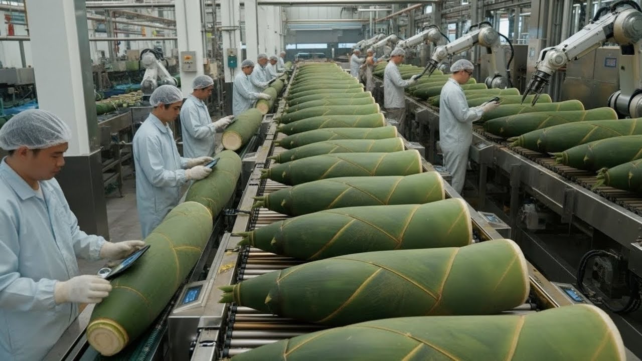 Inside a bamboo shoot processing plant:From fresh bamboo shoots to a family meal(The entire process)