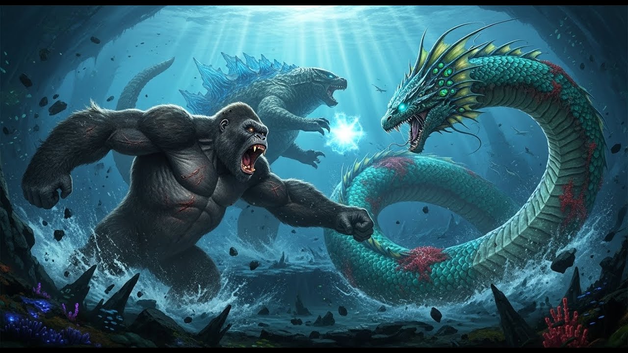 King Kong and Godzilla vs. Leviathan: The Ultimate Deep Sea Battle!